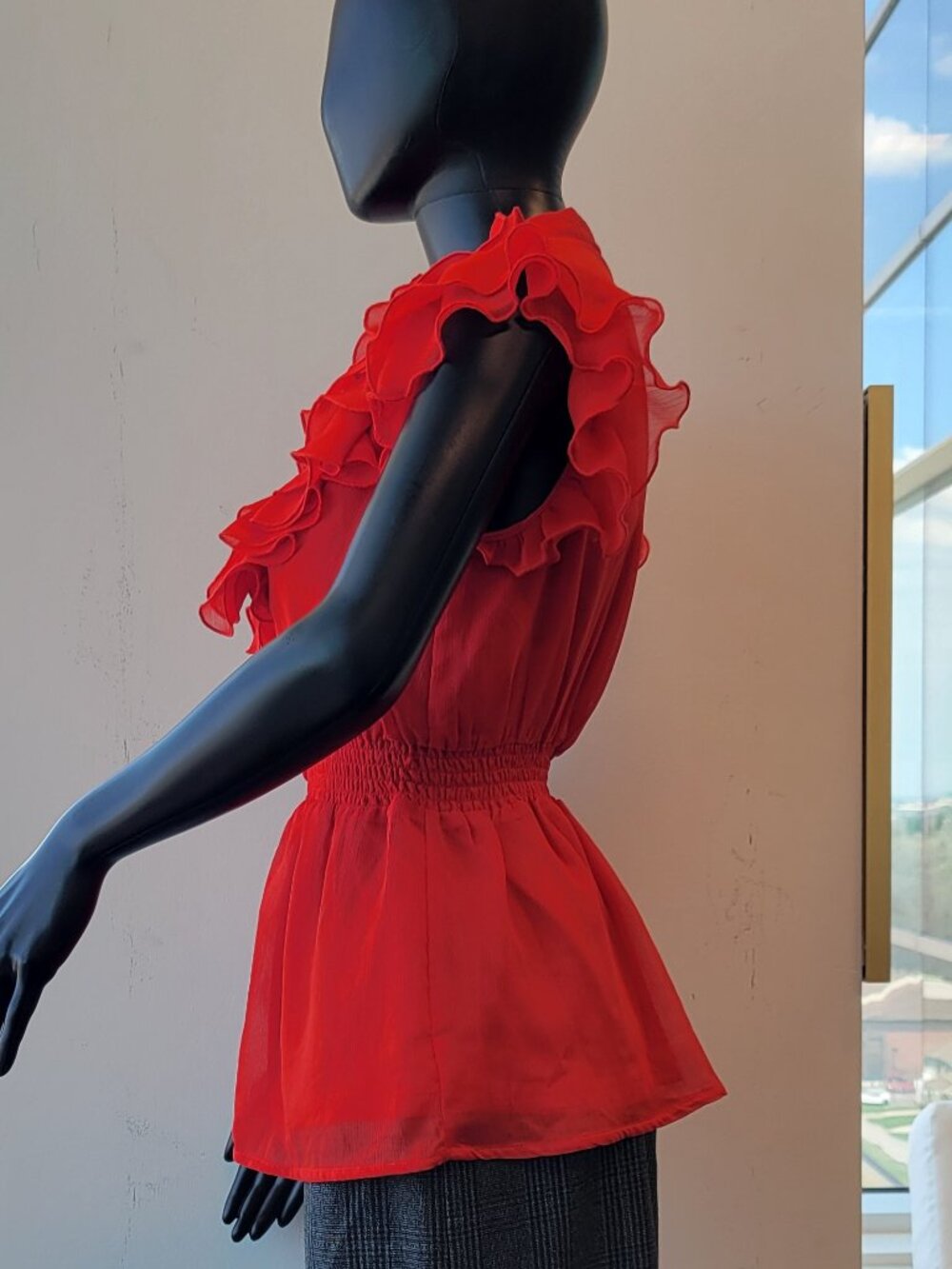 H&M Red Ruffled Blouse - Picture 2 of 6